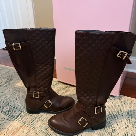 *Extra Wide Calf* Dark Brown Riding Boots (9W) - Picture 5 of 5